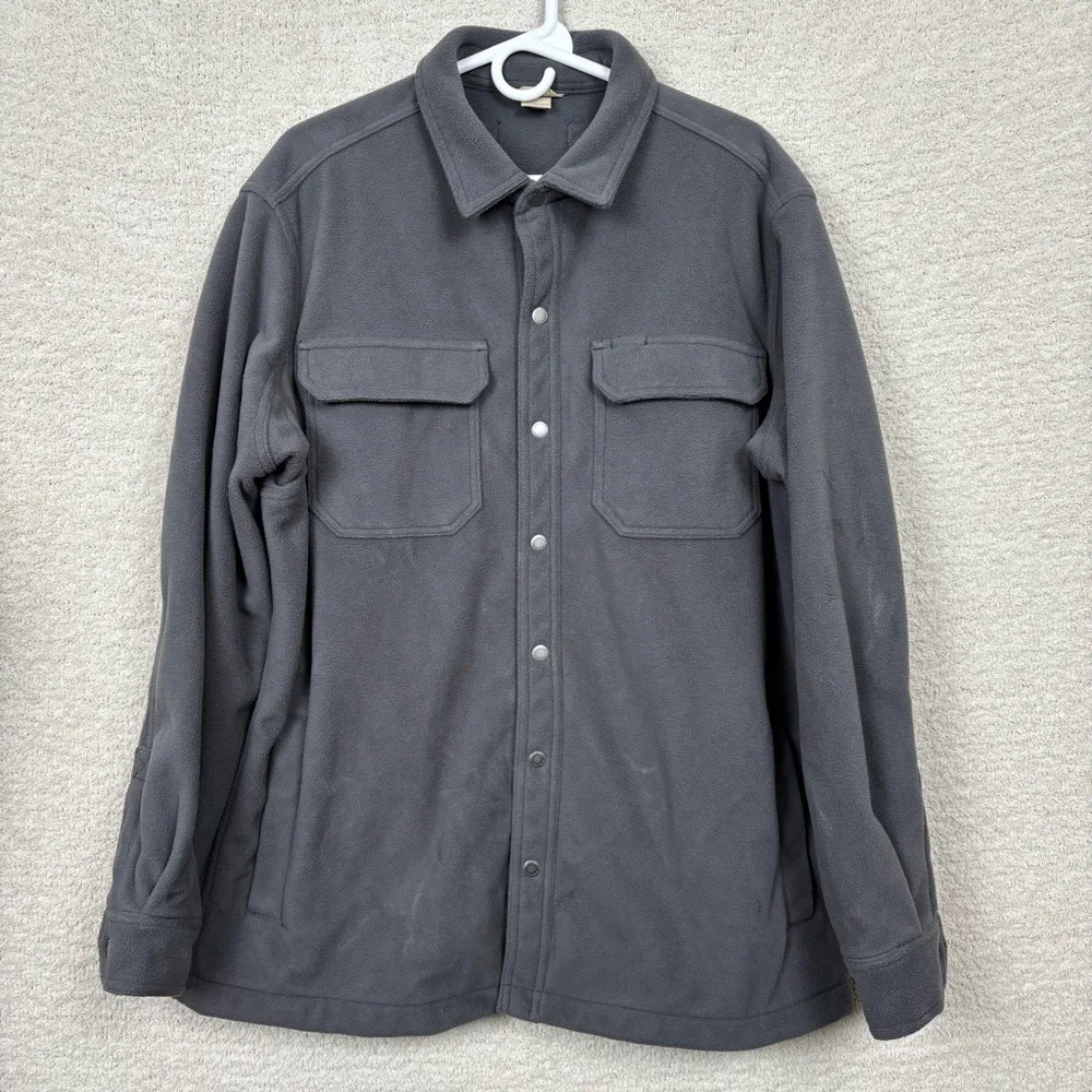 Duluth‎ Trading Co. Jacket Men's Grey Large Shoreman's Fleece Shirt Tradesman's